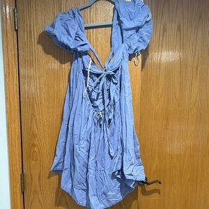 Free people Blue Puff Sleeve Dress